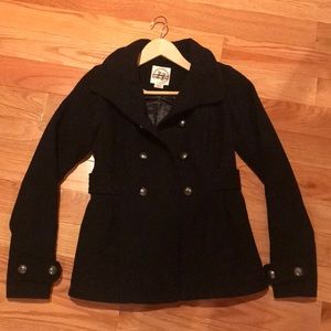 Black winter pea coat